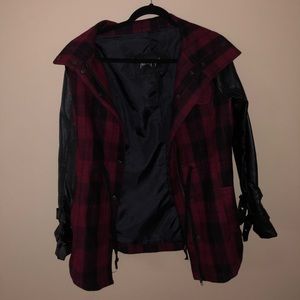 Nasty Gal Flannel Leather Jacket